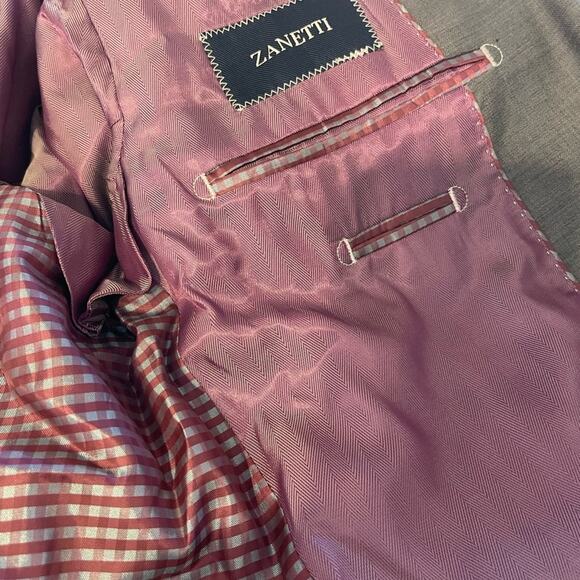 Zanetti Lanificio Di Biella Men's Gray Porto Suit Jacket 44L NWT MSRP $395 - Picture 10 of 12